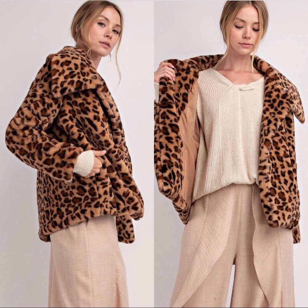 ❄️PLUSH BROWN LEOPARD COAT